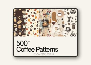 520+ Coffee Patterns & Coffee Stains Pack