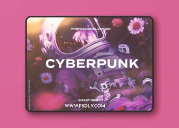 Cyber Punk Grunge Gradient Photo Effect