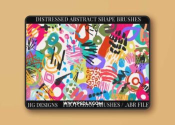 Distressed Shapes Photoshop Brushes