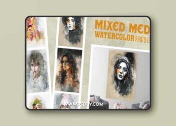 Realistic Watercolor Mixed Art Photo