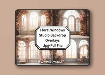 Floral Windows Studio Backdrop Overlays