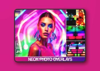 Neon Photoshop Overlays Bokeh Textures