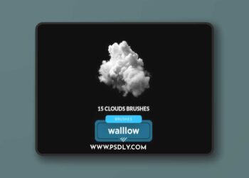 realistic clouds photoshop digital brushes