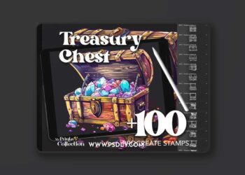 100+ Procreate Treasury Chest Stamps