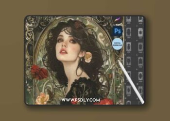 Art Nouveau Border Frame Brush