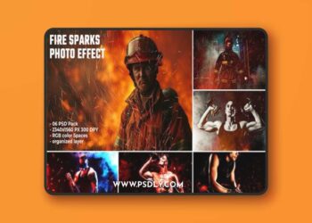 Fire sparks photo effect Z4YCDEU