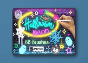 Halloween Neon Brush Stamps
