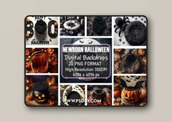 Halloween Newborn Digital Backdrops