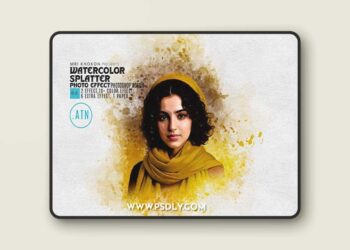 Watercolor Splatter Photo Effect - Photoshop Action