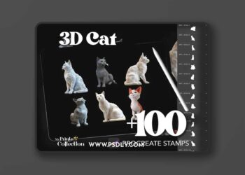 100+ Procreate 3D Cat Stamps