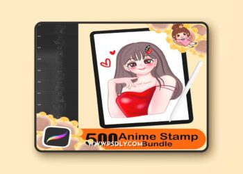 500 Anime Stamps Procreate Brush