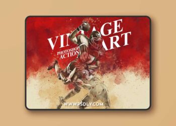 Vintage Art Photoshop Action 5CPABA