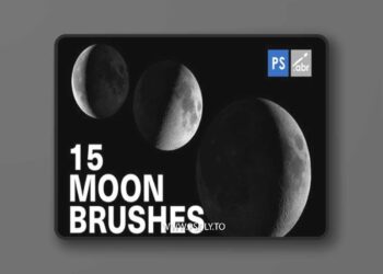 15 Moon Photoshop Stamp Brushes 7VLZA97