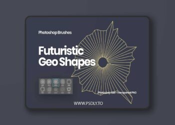 Futuristic Geometric Shapes Photoshop Brushes MKBM3L9