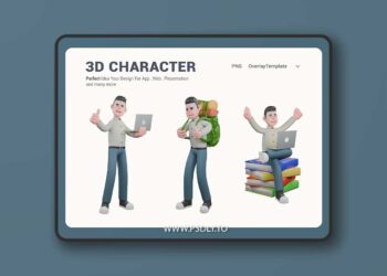 Writer 3DCartoon Illustration for Writing Projects E2URMPX