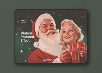 Vintage Christmas Postcard Effects for Photoshop