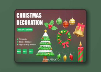 Christmas Decoration 3D Illustration 3EVHBH6