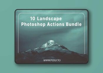 10 Landscape Photoshop Actions Bundle