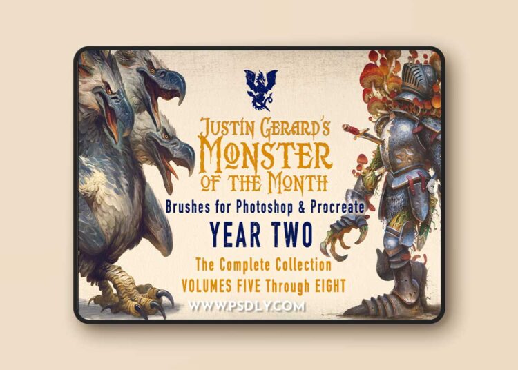 Artstation - Justin Gerard's Monster of the Month Brush Sets: YEAR TWO for Photoshop & Procreate 1 Artstation - Justin Gerard's Monster of the Month Brush Sets: YEAR TWO for Photoshop & Procreate