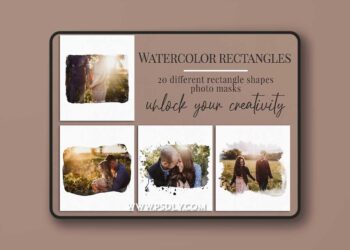 CreativeMarket - Watercolor rectangles photo masks 5924332