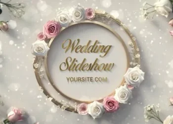 Videohive Luxurious 3D Rose Frame Wedding Invitation Slideshow 54436448