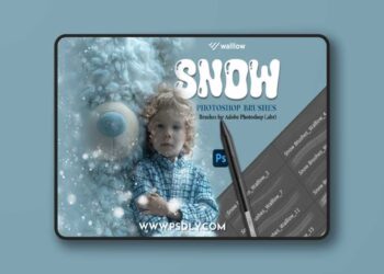Realistic Snow Photoshop Brushes - Winter Effects