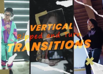 Videohive - Vertical Rip Paper Transitions - 56728907