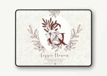 Copper Flowers and Alphabet 3686805