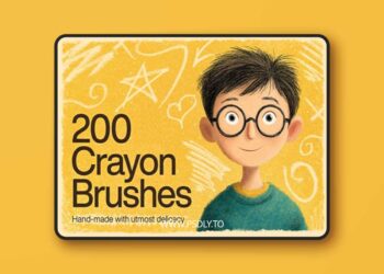 200 Crayon Brushes for Photoshop
