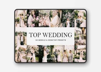 50 Wedding Mobile & Desktop Presets for Lightroom and LUTs