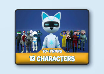 Sci-Fi 14 Characters with Props