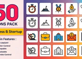 Videohive - Dual Icons Pack Business and Startup - 57882266