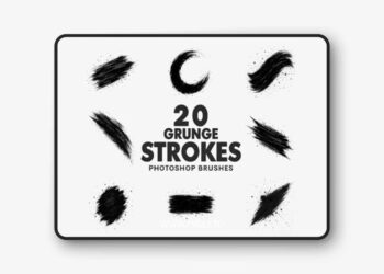 Grunge Strokes Photoshop Brushes Pack