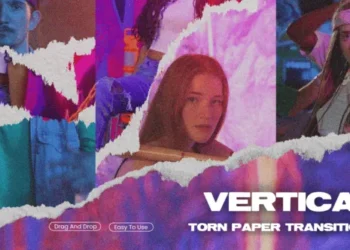 Videohive - Vertical Paper Transition - 58310641