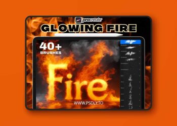 40+ Fire & Flame Stamps Brushes for Procreate