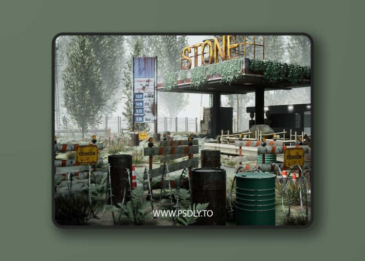 Abandoned Gas Station - Post Apocalyptic 1 Abandoned Gas Station - Post Apocalyptic