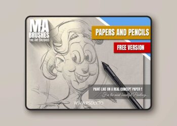 Artstation - MA-Brushes REAL Papers & Pencils ++ FREE Brush Pack (Painting Brushes)