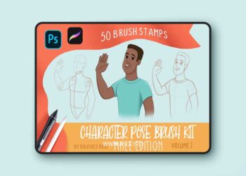 Creativemarket - Character Pose Brush Kit - Male Edition