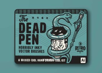 RetroSupply - The Dead Pen | A Wicked Cool Hand Drawn Tool Kit for Adobe Illustrator