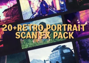 Videohive - Retro Portrait Scan FX – VHS Grunge Texture & Analog Frame Pack - 58793185