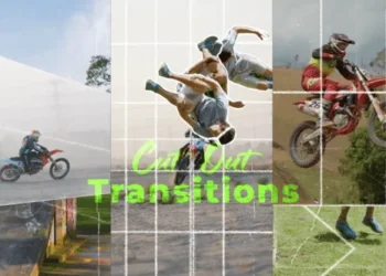 Videohive - Vertical Cut Out Transitions - 58693402