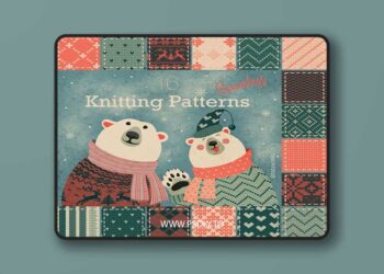 16 Warm Winter Seamless Knitting Patterns - Procreate Brushes
