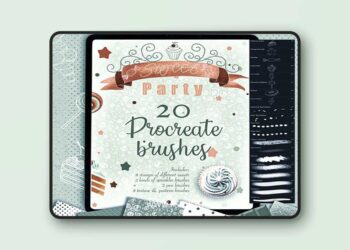 20 Sweet Party Procreate Brushes (Textures and Stamps)