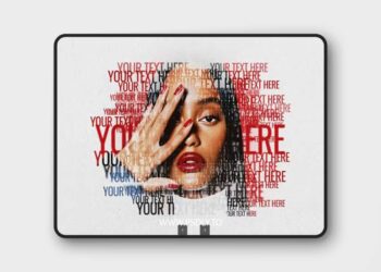 Text Portrait Photo Effect for Photoshop