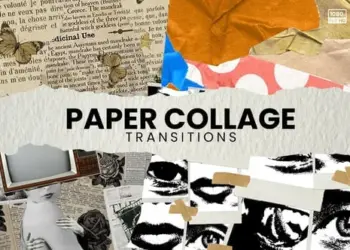 Videohive - Paper Collage Transitions - 59371096