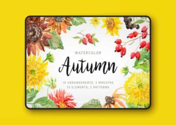 Autumn. Watercolor Floral Collection 1978266