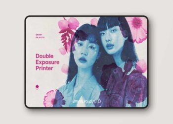 Double Exposure Printer Photo Effect for Photoshop