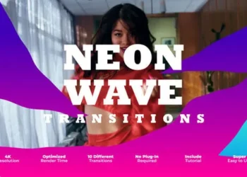 Videohive - Neon Wave Transitions - 59920156