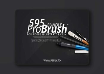 595 BRUSHES FOR ILLUSTRATOR - ProBrush BUNDLE 199899