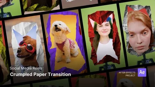 Videohive - Reels - Crumpled Paper Transition - 60237825 1 Videohive - Reels - Crumpled Paper Transition After Effects Project Files - 60237825